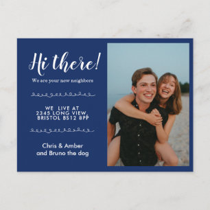 Editable Hello Neighbour, New Address, intro Announcement Postcard