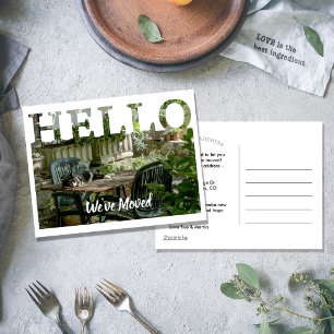 Editable Hello Neighbour, New Address, intro Announcement Postcard