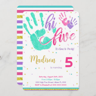 Editable High Five Birthday Invitation