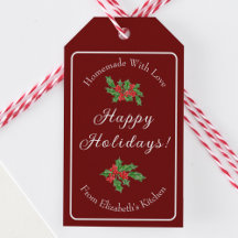 Editable Holiday Baking Gift Red Happy Holidays