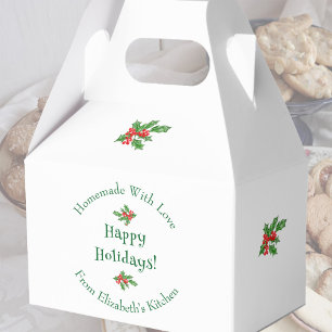 Editable Holiday Baking Gift White Happy Holidays! Favour Box