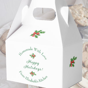 Editable Holiday Baking Gift White Happy Holidays! Favour Box