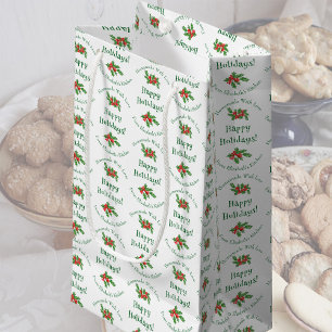Editable Holiday Baking Gift White Happy Holidays Small Gift Bag
