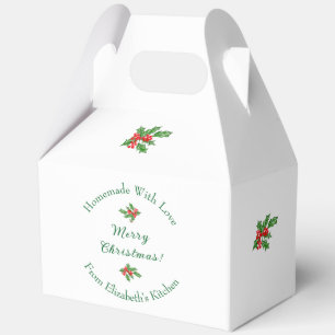 Editable Holiday Baking Gift White Merry Christmas Favour Box