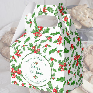 Editable Holiday Baking Gift White Merry Christmas Favour Box