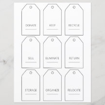 Editable Home Decluttering Tag Set