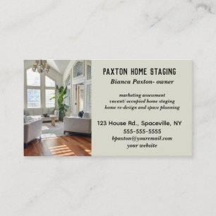 Editable Home Staging Business Card