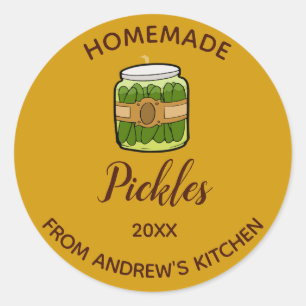 Editable Homemade Pickles Classic Round Sticker