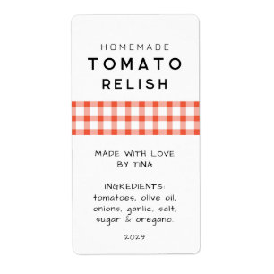 Editable Homemade Tomato Chutney Label