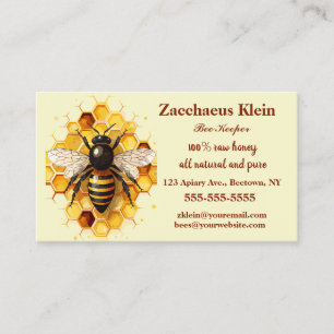 Editable Honey Bee Keeper Business Card