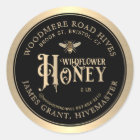 Editable Honey Custom Label with Bee Black Gold.  