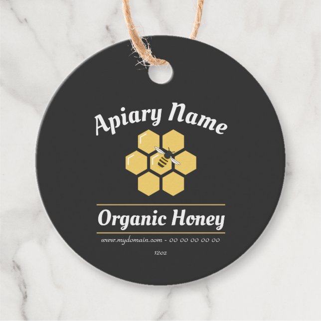 Editable Honey Jar Tag for Beekeeper (Front)
