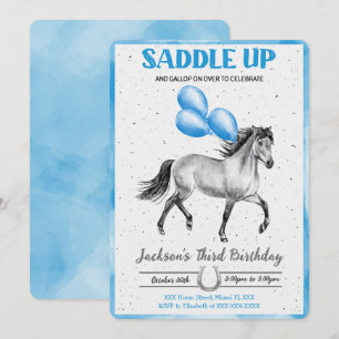 Editable Horse Birthday Invitation