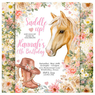 EDITABLE Horse Birthday Invitation, Cowgirl Invite
