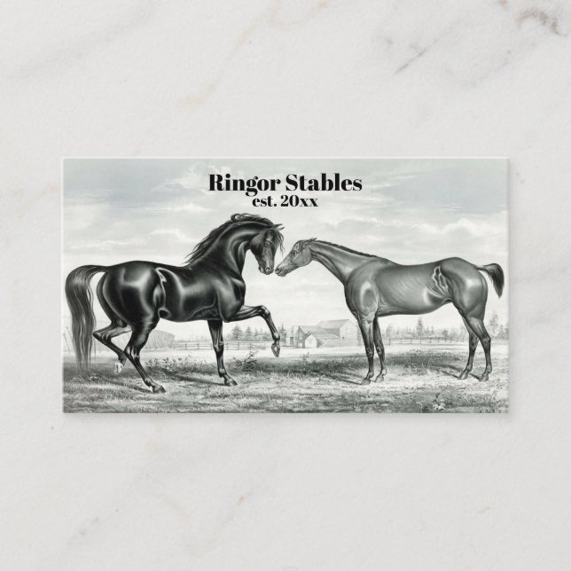 Editable Horse Breeder Stables Business Card (Front)