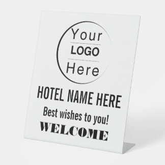 Editable Hotel Welcome Sign Logo & Business Name