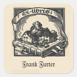 Editable House on a Book Square Sticker