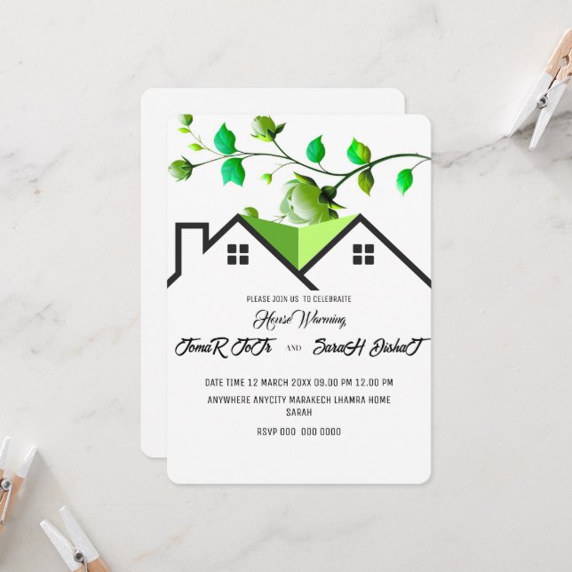 Editable House Warming Invitation, House Warming P Invitation (Front/Back In Situ)