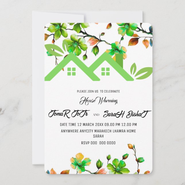 Editable House Warming Invitation, House Warming P Invitation (Front)