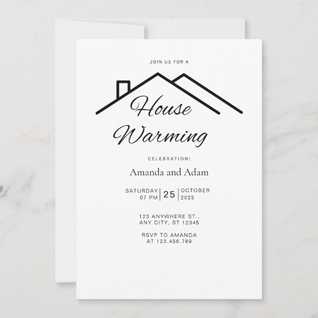 Editable House Warming Invitation Simple Minimalis (Front)