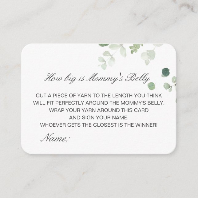 Editable How Big is Mummy's Belly Card (Front)