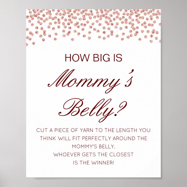 Editable How Big is Mummy's Belly Game Poster (Front)