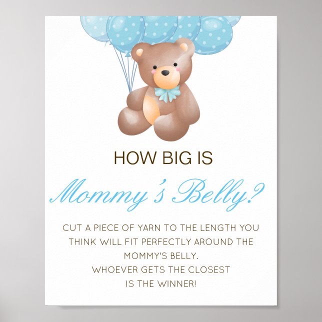 Editable How Big is Mummy's Belly Game Poster (Front)
