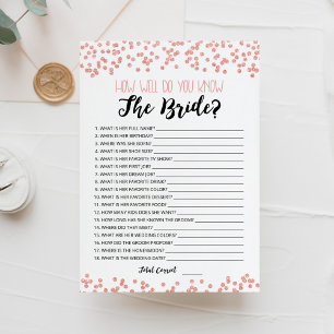 Editable How well do you know the Bride game Card
