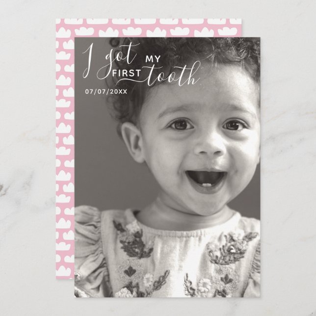 Editable I got my first tooth card (Front/Back)