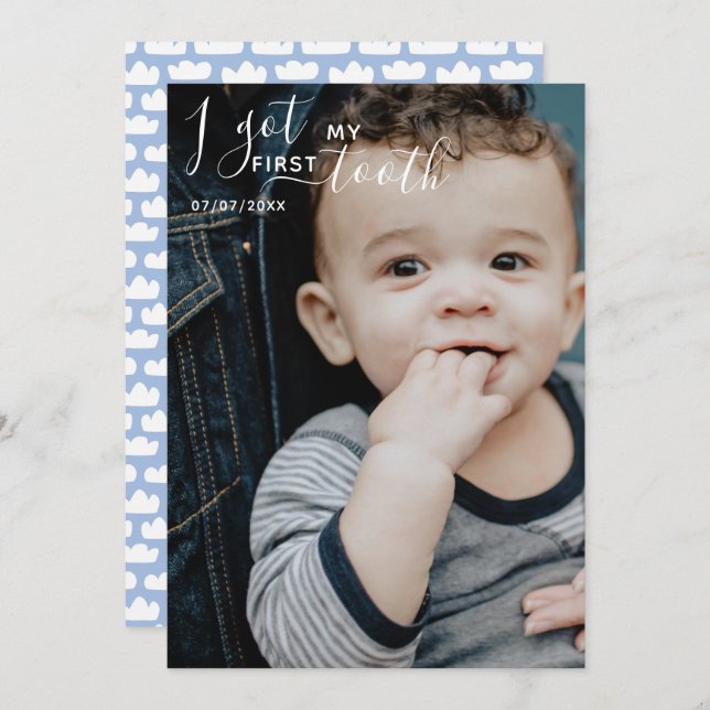 Editable I got my first tooth card (Front/Back)