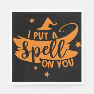 Editable "I Put a Spell on You" Halloween Quote Napkin