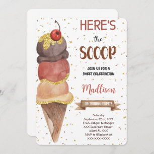 Editable Ice Cream Birthday Invitation