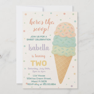 Editable Ice Cream Birthday Invitation