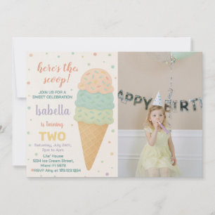 Editable Ice Cream Birthday Invitation