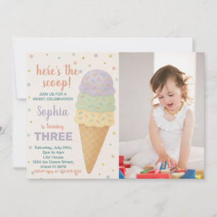 Editable Ice Cream Birthday Invitation