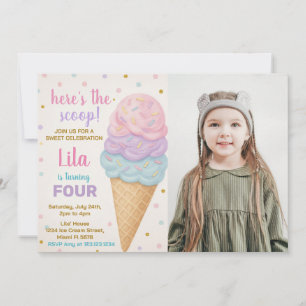 Editable Ice Cream Birthday Invitation