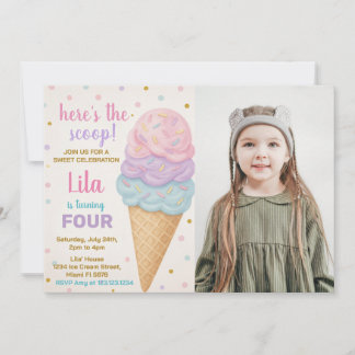 Editable Ice Cream Birthday Invitation