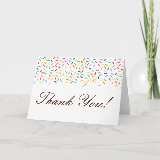 Editable Ice Cream Sprinkled Thank You Card (Front)