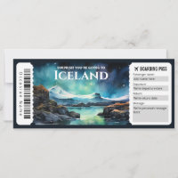 Editable Iceland Boarding Pass Plane ticket