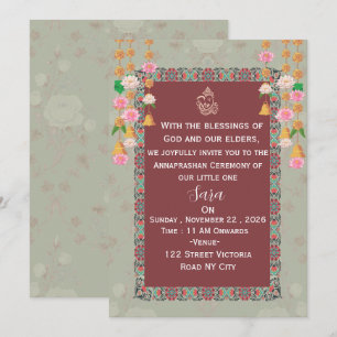 Editable Indian Annaprashan Ceremony Invitation