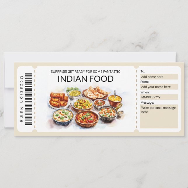 Editable Indian Food Gift Voucher Template (Front)