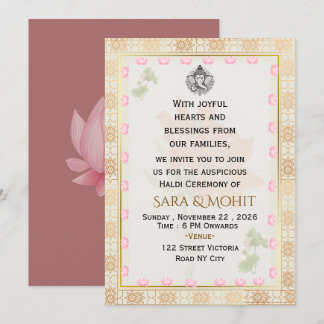 Editable Indian Wedding Haldi Ceremony Invitation