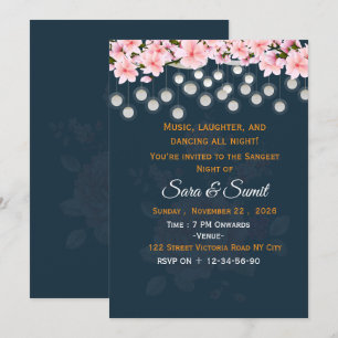 Editable Indian Wedding Sangeet Night Invitation