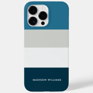 Editable inscription Colorblock Horizontal Stripe Case-Mate iPhone 14 Pro Max Case