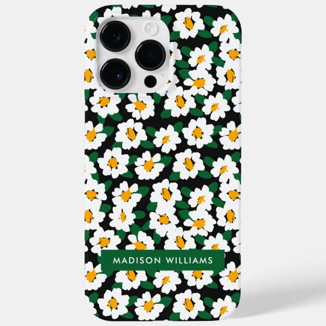 Editable inscription Flowers Minimalist  Case-Mate Case-Mate iPhone Case (Back)