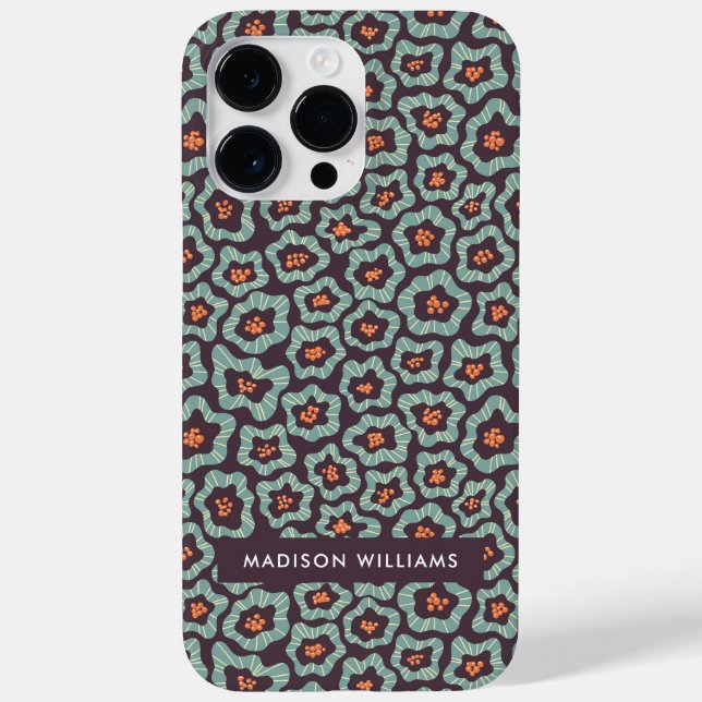 Editable inscription Flowers Minimalist  Case-Mate Case-Mate iPhone Case (Back)