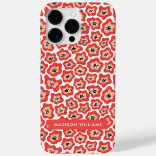 Editable inscription Flowers Minimalist Case-Mate iPhone 14 Pro Max Case