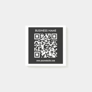 Editable (instantly generated) QR code Black Post-it Notes