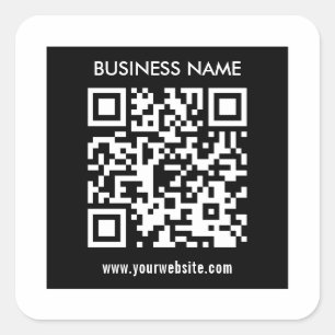 Editable (instantly generated) QR code   Black Square Sticker
