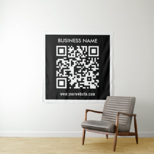 Editable (instantly generated) QR code   Black Tapestry